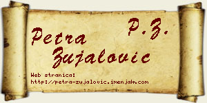 Petra Zujalović vizit kartica
